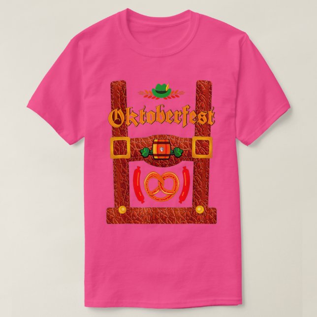 Camiseta Lederhosen Suspenders Oktoberfest Bavarian Munich (Diseño del anverso)