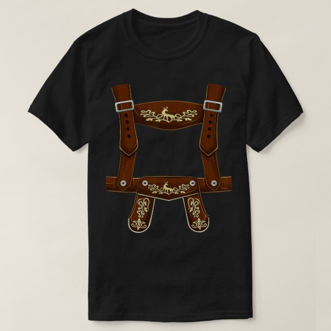 Camiseta Lederhosen Suspenders Oktoberfest costume Bavarian (Diseño del anverso)