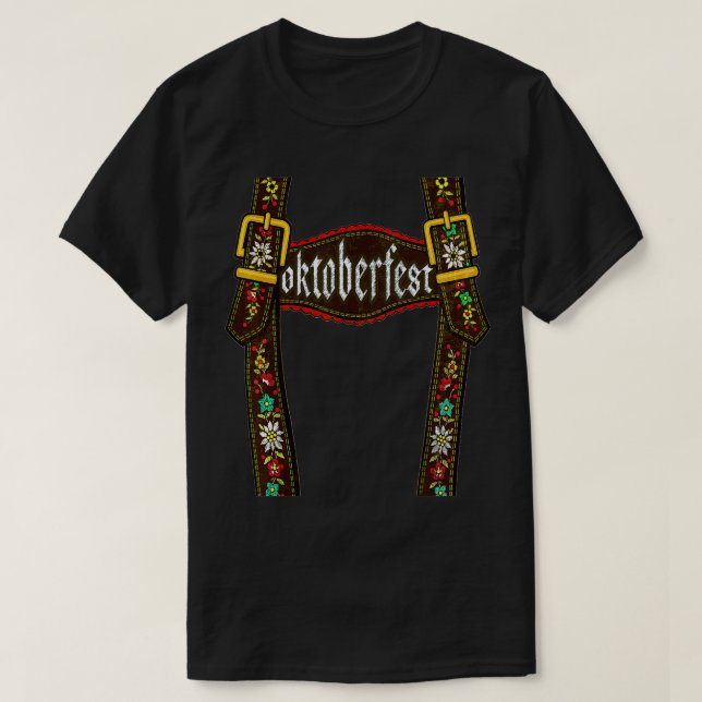 Camiseta Lederhosen Suspenders Tee Oktoberfest Bavarian Mun (Diseño del anverso)