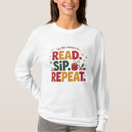Camiseta Leer Beber Repetir Festivo Vacaciones