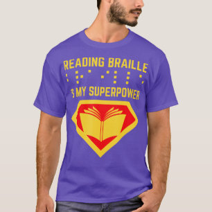 Camiseta Leer Braille es mi súper poder ciego Braille Boo