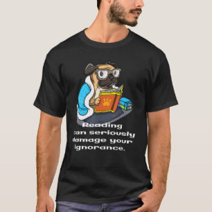 Camiseta Leer Cita Con Libro De Lectura De Perro De Pug Cut