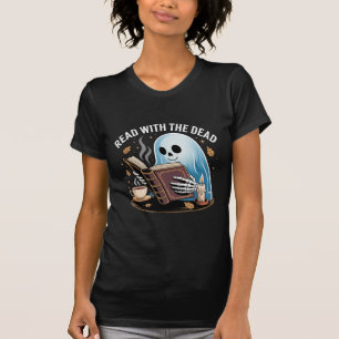Camiseta Leer Con Los Muertos — Cómoda Lectura Esquelética