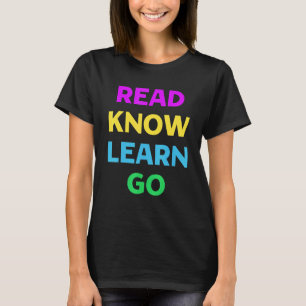 Camiseta Leer Conoce Aprender libros de texto de la escuela
