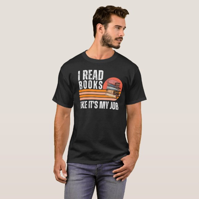 Camiseta Leer divertidamente libros como si fuera mi trabaj (Anverso completo)