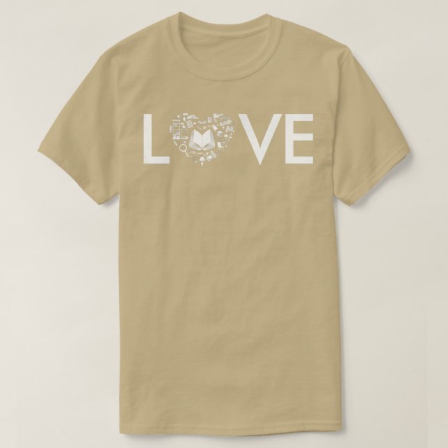 Camiseta Leer divertidos libros de amor a profesores biblio (Diseño del anverso)