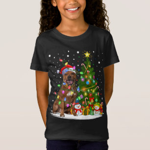 Camiseta Leer el árbol de navidad Staffordshire Bull Terrie