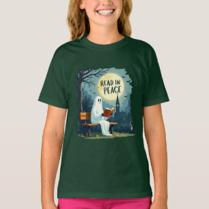 Camiseta Leer el diseño de Halloween fantasma en paz
