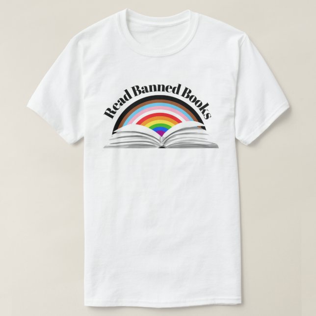 Camiseta Leer el orgullo de progreso de los libros prohibid (Diseño del anverso)