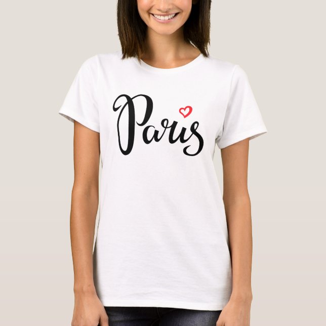 Camiseta Leer el pincel de París con corazón (Anverso)