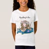 *~* LEER ES DIVERTIDA Flower Girl Child Gold Blue