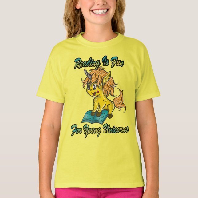 Camiseta Leer Es Divertido Para Los Jóvenes Unicornios (Anverso)
