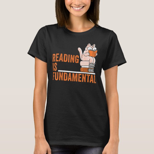 Camiseta Leer es fundamental para la literatura geek litro  (Anverso)