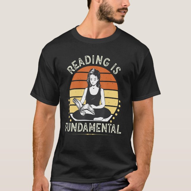 Camiseta Leer es fundamental para la literatura geek litro  (Anverso)