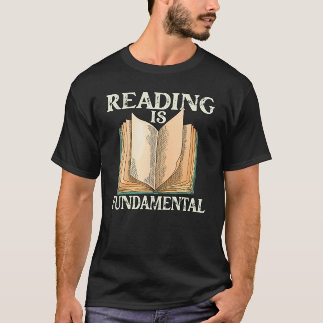 Camiseta Leer es fundamental para la literatura geek litro  (Anverso)