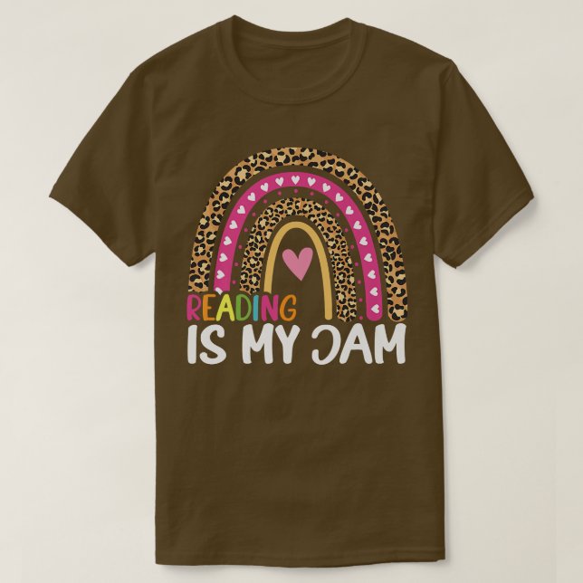 Camiseta Leer es mi arcoiris de leopardo de las mermeladas, (Diseño del anverso)
