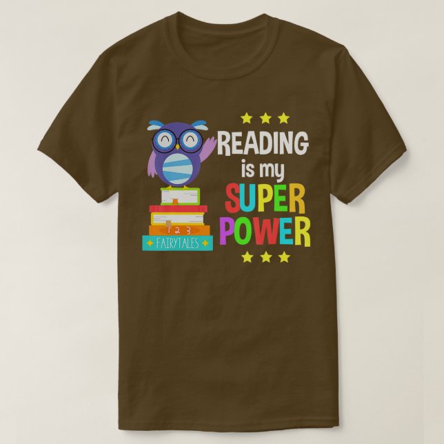 Camiseta Leer es mi lector de libros de Chica Super Power (Diseño del anverso)