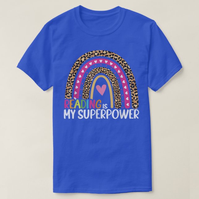 Camiseta Leer es mi superpoder, estudiante de la Biblioteca (Diseño del anverso)