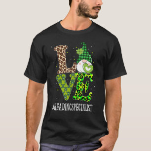 Camiseta Leer Especialista en Amor St Patricks Day Gnome Le