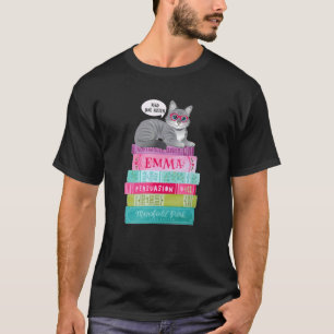 Camiseta Leer Jane Austen Cat Glasses Book Club Romantic No