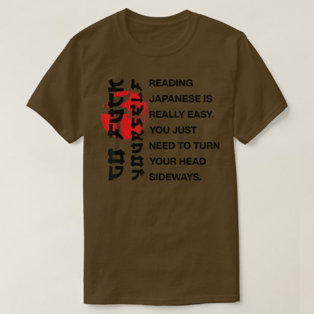 Camiseta Leer japonés es fácil (Diseño del anverso)