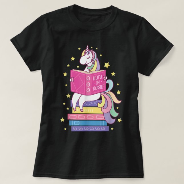 Camiseta Leer la biblioteca Unicorn Leer libros Lover Reade (Diseño del anverso)