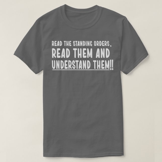 Camiseta leer las órdenes permanentes (Diseño del anverso)