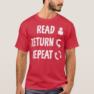 Camiseta Leer libro de trabajo de biblioteca de repetición 