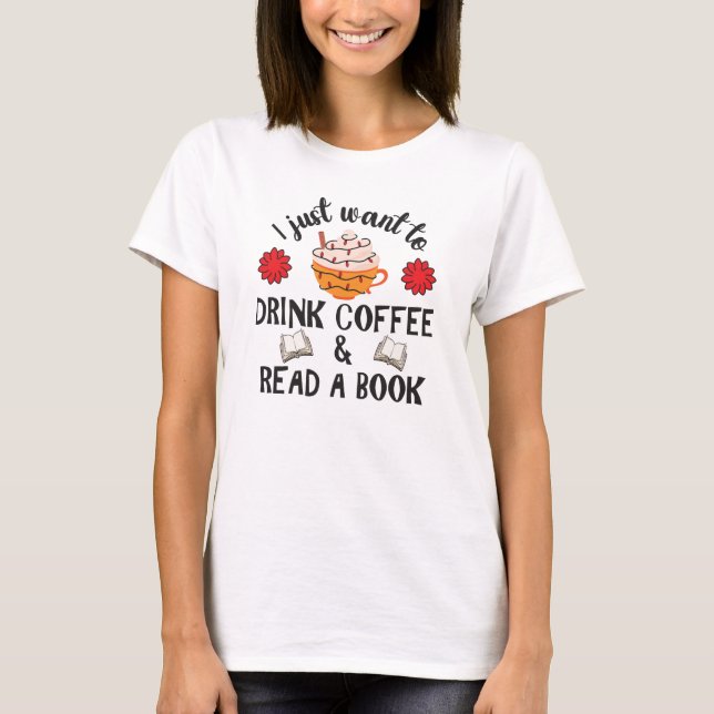 Camiseta Leer Libro Y Beber Café (Anverso)