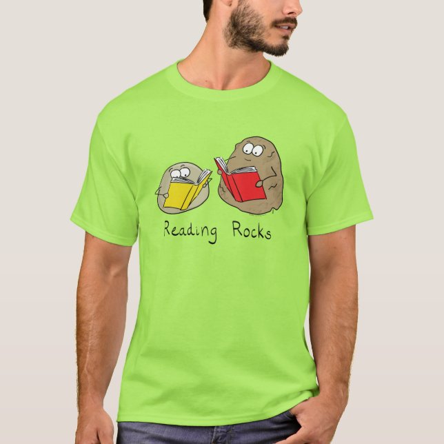 Camiseta Leer libros divertidos sobre Rocas (Anverso)