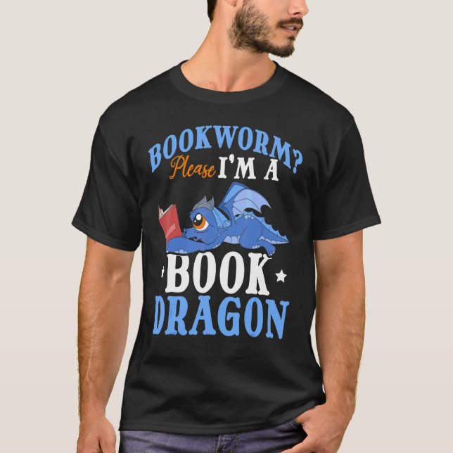 Camiseta Leer libros Fantasía Creatividad Cuta libro Dragon (Anverso)