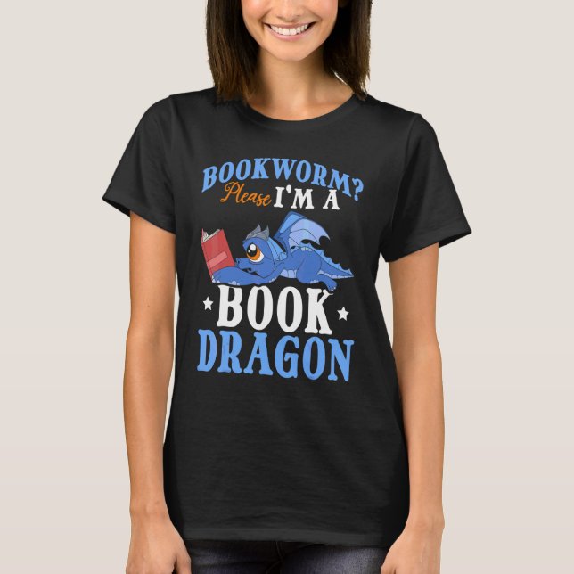 Camiseta Leer libros Fantasía Creatividad Cuta libro Dragon (Anverso)