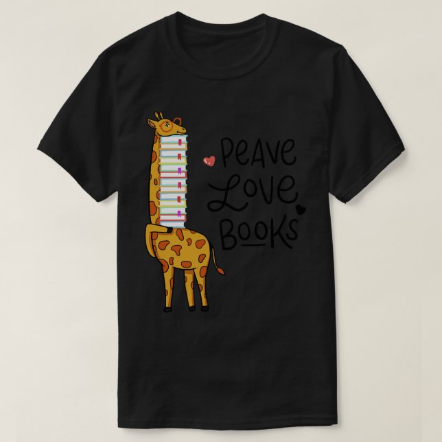 Camiseta Leer libros Giraffe libro (Diseño del anverso)