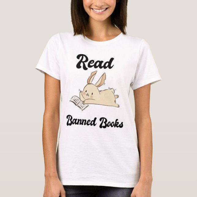 Camiseta Leer libros prohibidos Conejo Adorable (Anverso)