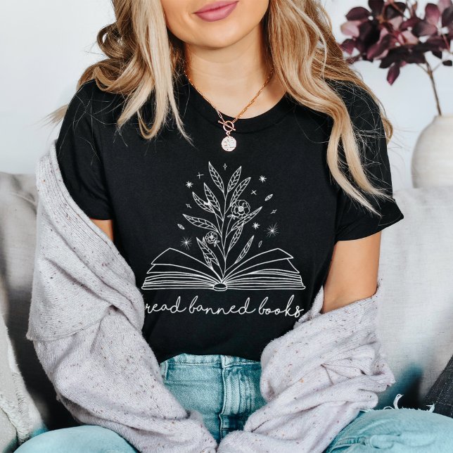 Camiseta Leer libros prohibidos que florecen libros florale (Subido por el creador)