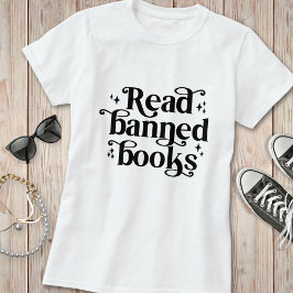Camiseta Leer libros prohibidos Vintage retro tipografía ca
