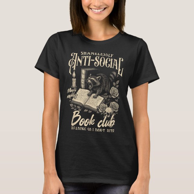 Camiseta Leer libros sin vergüenza anti-sociales (Anverso)