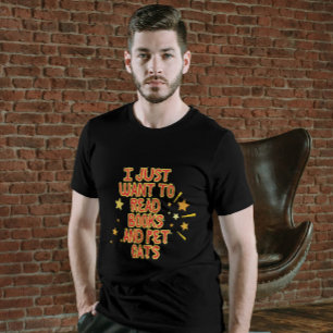 Camiseta Leer libros y Mascotas Cats Diseño de citas