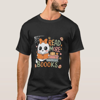 Camiseta Leer más libros Cuidados libros de calabaza fantas
