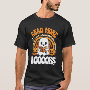 Camiseta Leer Más Libros Fantasma Calabaza Lindo Maestro