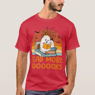 Camiseta Leer más libros Fantasma divertida Halloween Boo R