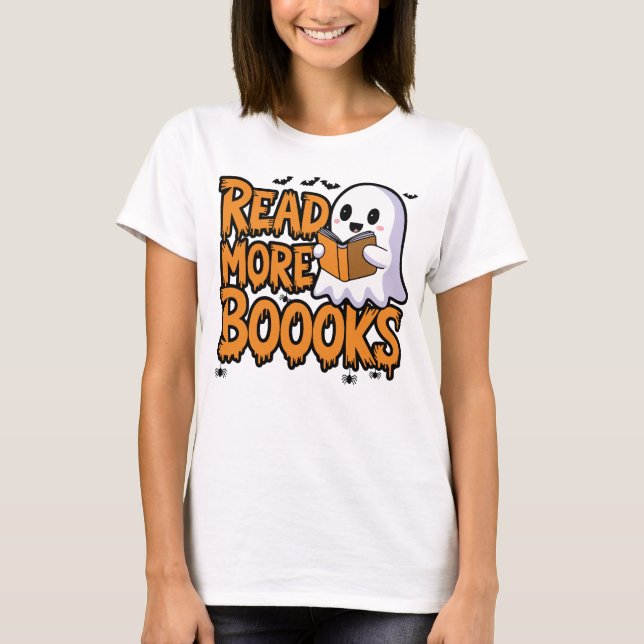 Camiseta Leer más libros Fantasma Halloween (Anverso)