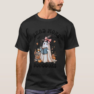 Camiseta Leer más libros Fantasma Leer libros Hallow Bookis