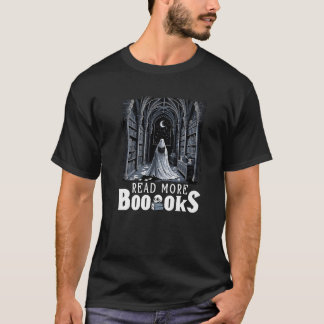 Camiseta Leer más libros Ghost Reading Book Gothic Hallow