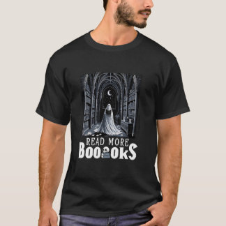 Camiseta Leer más libros Ghost Reading Book Gothic Hallow