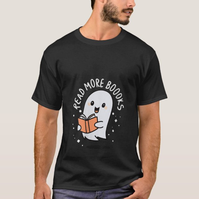 Camiseta Leer más libros Hermoso Ghost Halloween Teacher V (Anverso)