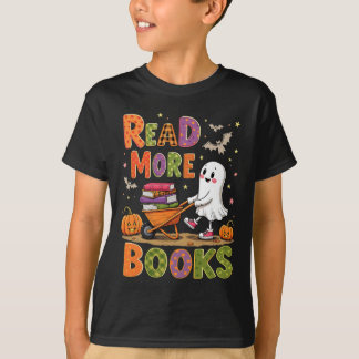 Camiseta Leer más libros Lector de Halloween Cute Fantasma