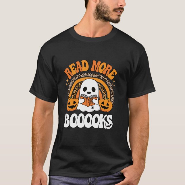 Camiseta Leer más libros Libros Libros Ghost Pumpkin Cute T (Anverso)