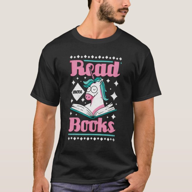 Camiseta Leer más libros Unicorn Bookworm (Anverso)