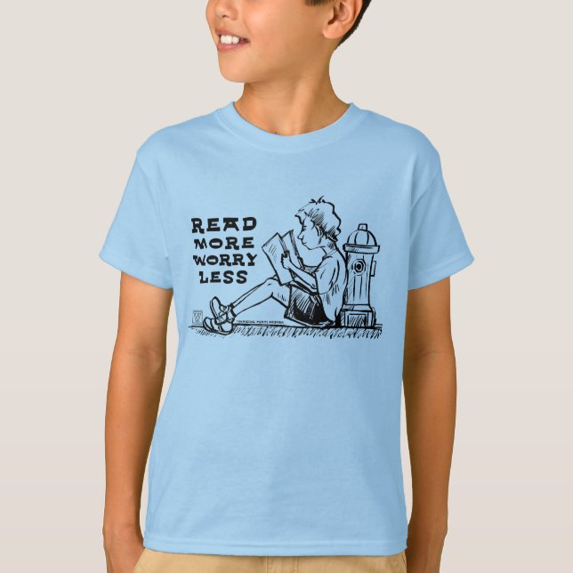 Camiseta Leer Más Preocupación Menos Tees Infantiles (Anverso)